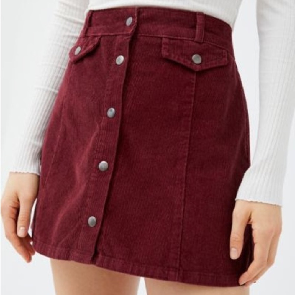 UO Selma Corduroy Button-Front Mini Skirt size small